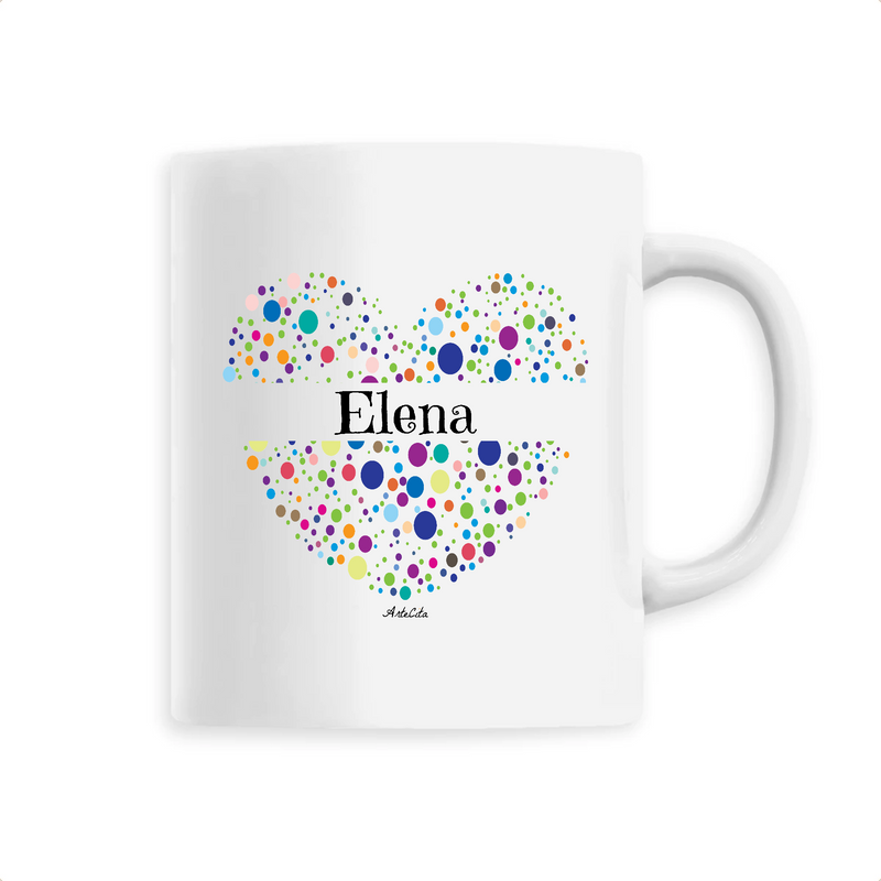 Cadeau anniversaire : Mug - Elena (Coeur) - 6 Coloris - Cadeau Unique & Tendre - Cadeau Personnalisable - Cadeaux-Positifs.com -Unique-Blanc-