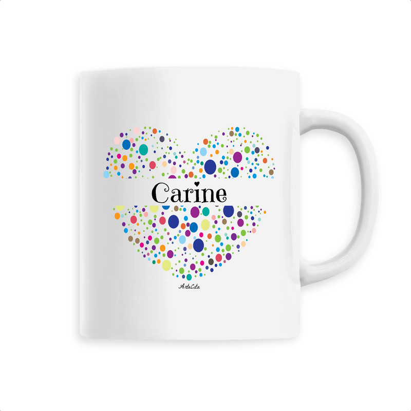 Cadeau anniversaire : Mug - Carine (Coeur) - 6 Coloris - Cadeau Unique & Tendre - Cadeau Personnalisable - Cadeaux-Positifs.com -Unique-Blanc-