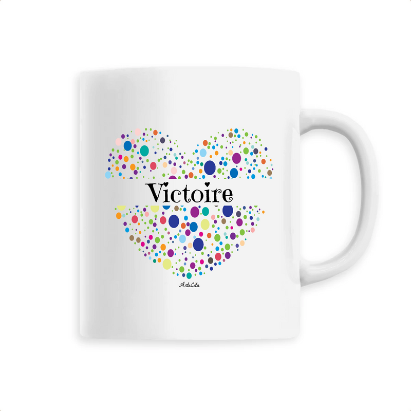 Cadeau anniversaire : Mug - Victoire (Coeur) - 6 Coloris - Cadeau Unique & Tendre - Cadeau Personnalisable - Cadeaux-Positifs.com -Unique-Blanc-
