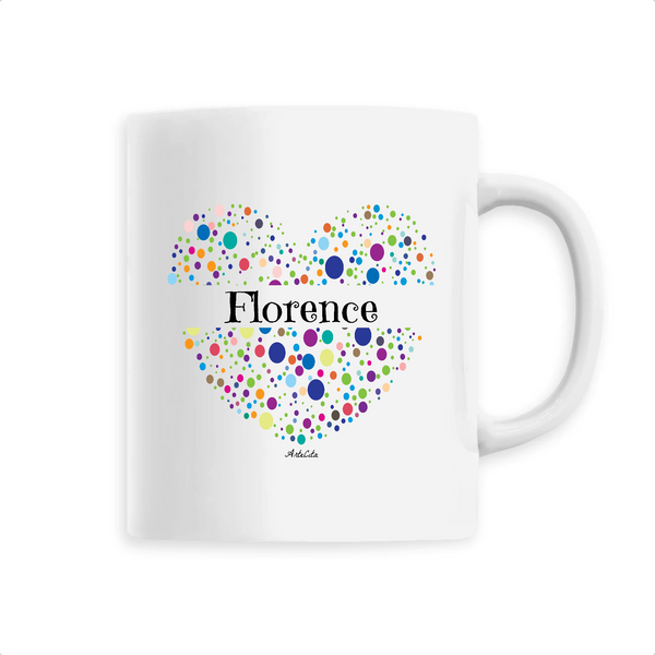 Mug - Florence (Coeur) - 6 Coloris - Cadeau Unique & Tendre - Cadeau Personnalisable - Cadeaux-Positifs.com -Unique-Blanc-