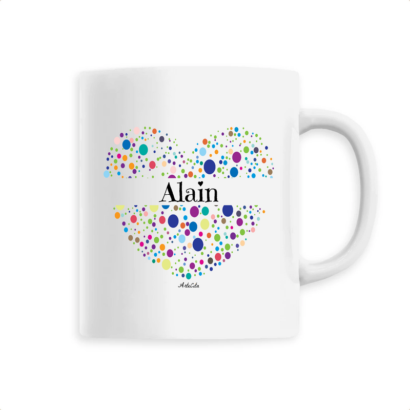 Cadeau anniversaire : Mug - Alain (Coeur) - 6 Coloris - Cadeau Unique & Tendre - Cadeau Personnalisable - Cadeaux-Positifs.com -Unique-Blanc-
