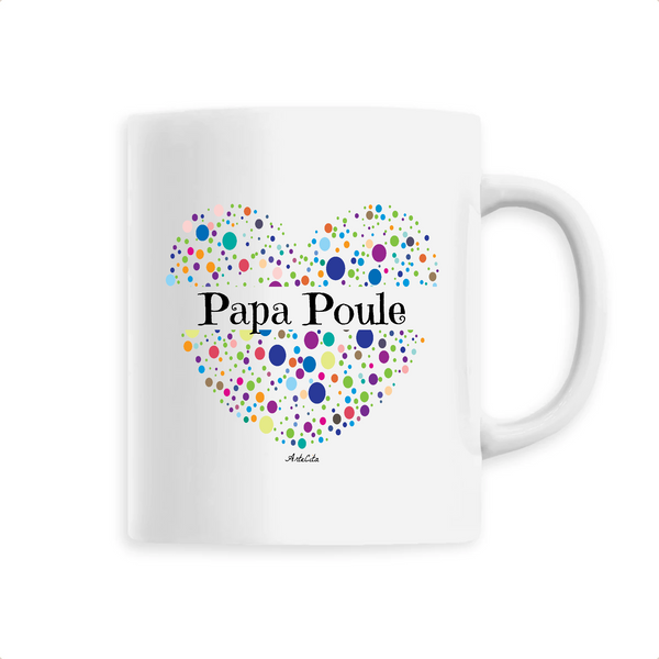 Mug - Papa Poule (Coeur) - 6 Coloris - Cadeau Unique & Tendre - Cadeau Personnalisable - Cadeaux-Positifs.com -Unique-Blanc-