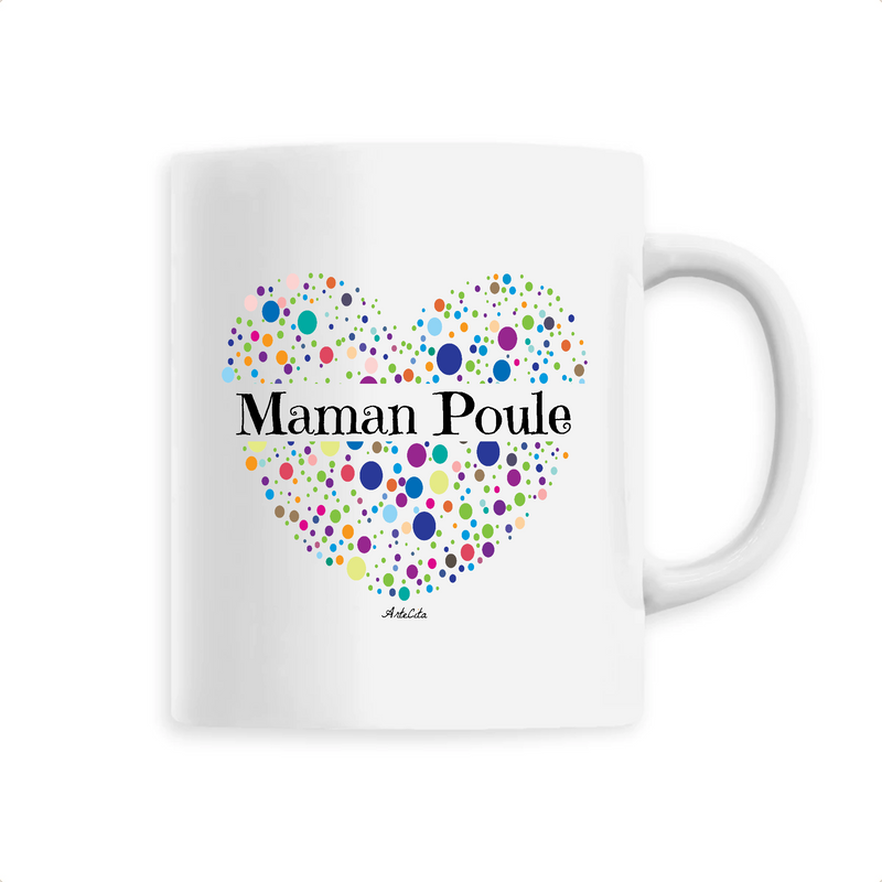Cadeau anniversaire : Mug - Maman Poule (Coeur) - 6 Coloris - Cadeau Unique & Tendre - Cadeau Personnalisable - Cadeaux-Positifs.com -Unique-Blanc-