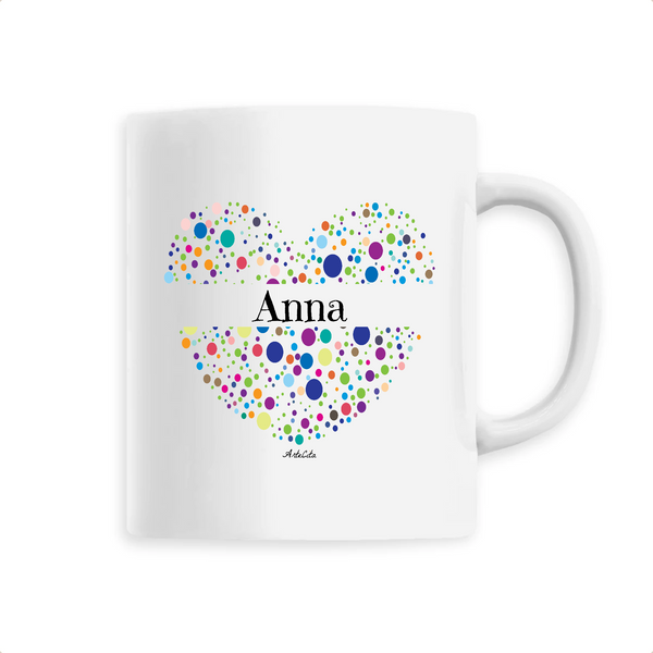 Mug - Anna (Coeur) - 6 Coloris - Cadeau Unique & Tendre - Cadeau Personnalisable - Cadeaux-Positifs.com -Unique-Blanc-