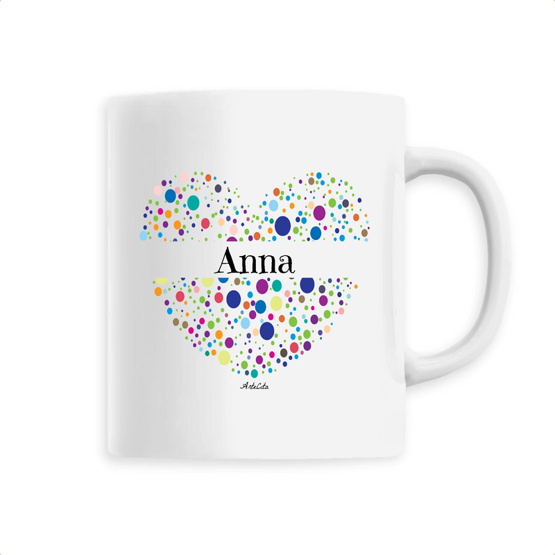 Cadeau anniversaire : Mug - Anna (Coeur) - 6 Coloris - Cadeau Unique & Tendre - Cadeau Personnalisable - Cadeaux-Positifs.com -Unique-Blanc-