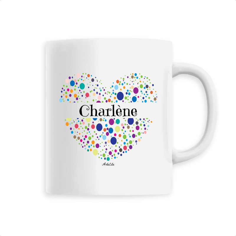 Cadeau anniversaire : Mug - Charlène (Coeur) - 6 Coloris - Cadeau Unique & Tendre - Cadeau Personnalisable - Cadeaux-Positifs.com -Unique-Blanc-