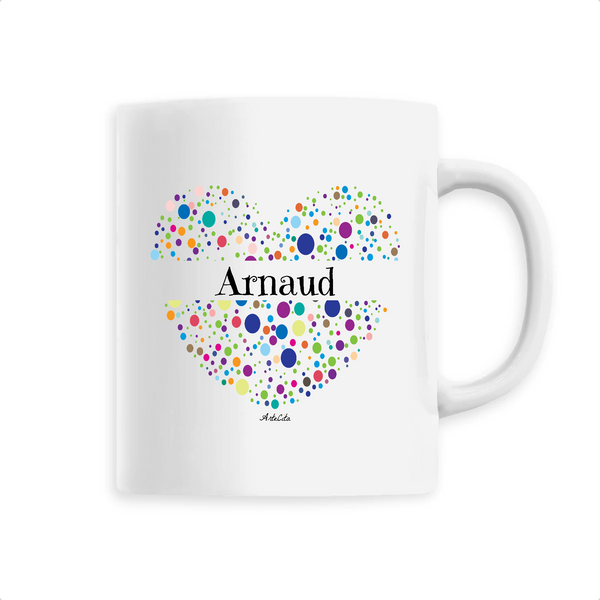 Mug - Arnaud (Coeur) - 6 Coloris - Cadeau Unique & Tendre - Cadeau Personnalisable - Cadeaux-Positifs.com -Unique-Blanc-