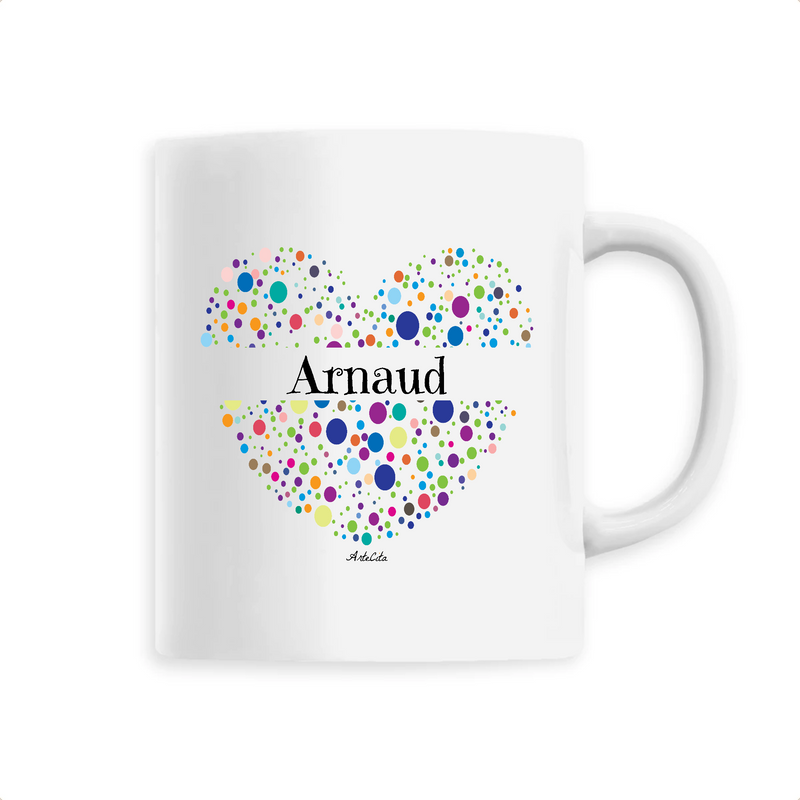 Cadeau anniversaire : Mug - Arnaud (Coeur) - 6 Coloris - Cadeau Unique & Tendre - Cadeau Personnalisable - Cadeaux-Positifs.com -Unique-Blanc-