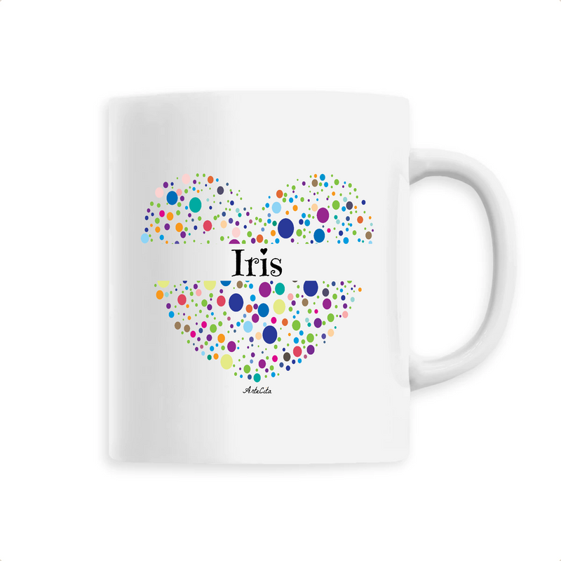 Cadeau anniversaire : Mug - Iris (Coeur) - 6 Coloris - Cadeau Unique & Tendre - Cadeau Personnalisable - Cadeaux-Positifs.com -Unique-Blanc-