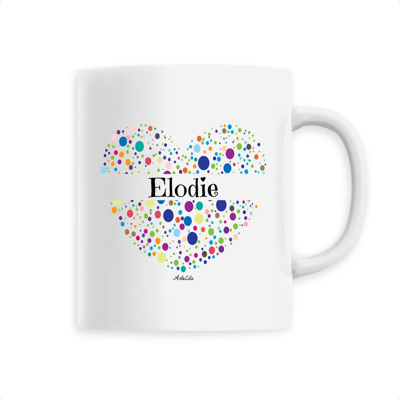 Cadeau anniversaire : Mug - Elodie (Coeur) - 6 Coloris - Cadeau Unique & Tendre - Cadeau Personnalisable - Cadeaux-Positifs.com -Unique-Blanc-