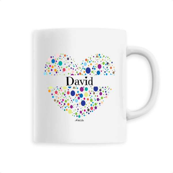 Mug - David (Coeur) - 6 Coloris - Cadeau Unique & Tendre - Cadeau Personnalisable - Cadeaux-Positifs.com -Unique-Blanc-