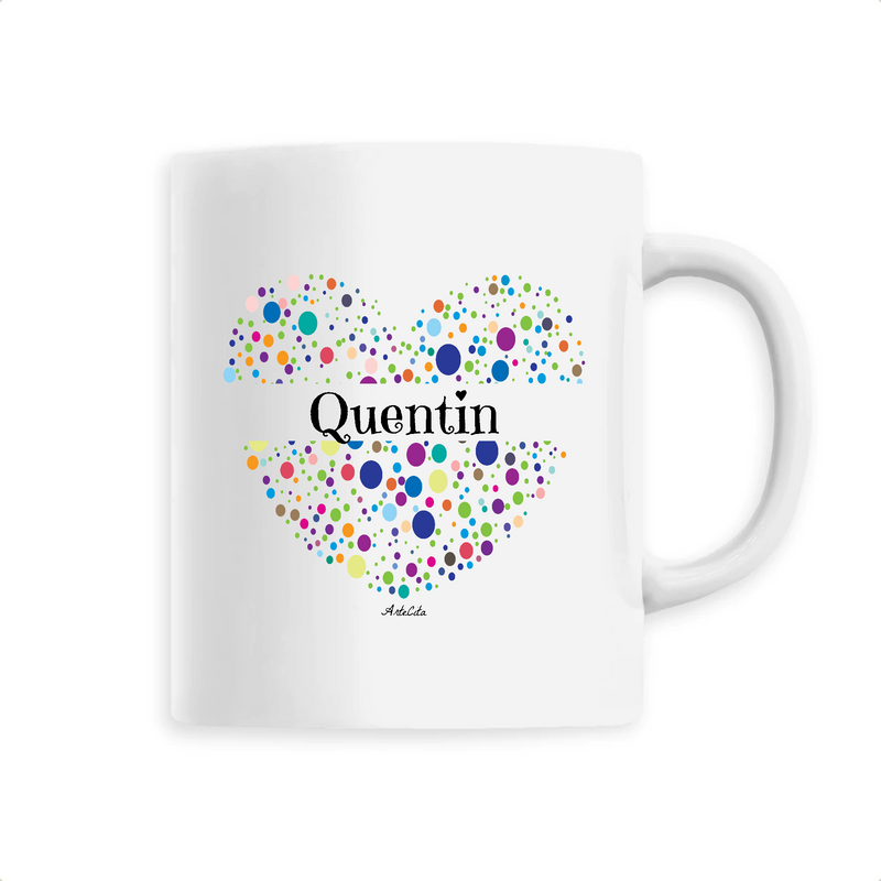 Cadeau anniversaire : Mug - Quentin (Coeur) - 6 Coloris - Cadeau Unique & Tendre - Cadeau Personnalisable - Cadeaux-Positifs.com -Unique-Blanc-