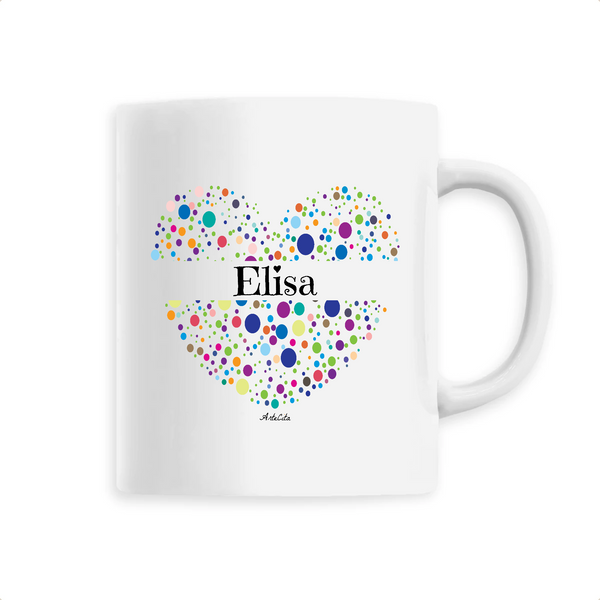 Mug - Elisa (Coeur) - 6 Coloris - Cadeau Unique & Tendre - Cadeau Personnalisable - Cadeaux-Positifs.com -Unique-Blanc-