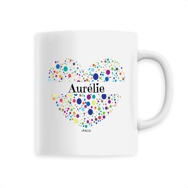Mug - Aurélie (Coeur) - 6 Coloris - Cadeau Unique & Tendre - Cadeau Personnalisable - Cadeaux-Positifs.com -Unique-Blanc-