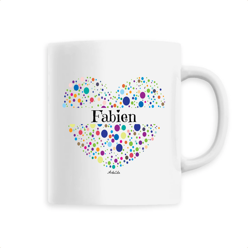 Cadeau anniversaire : Mug - Fabien (Coeur) - 6 Coloris - Cadeau Unique & Tendre - Cadeau Personnalisable - Cadeaux-Positifs.com -Unique-Blanc-