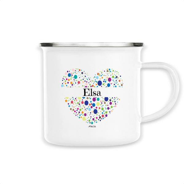 Mug - Elsa (Coeur) - Métal émaillé - Cadeau Unique & Tendre - Cadeau Personnalisable - Cadeaux-Positifs.com -Unique-Blanc-