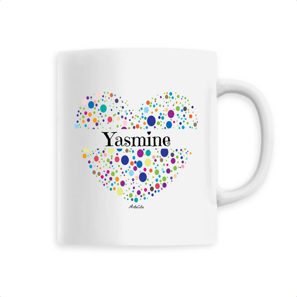 Mug - Yasmine (Coeur) - 6 Coloris - Cadeau Unique & Tendre - Cadeau Personnalisable - Cadeaux-Positifs.com -Unique-Blanc-