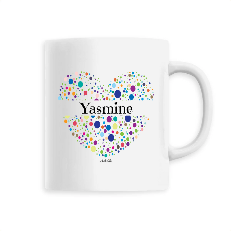 Cadeau anniversaire : Mug - Yasmine (Coeur) - 6 Coloris - Cadeau Unique & Tendre - Cadeau Personnalisable - Cadeaux-Positifs.com -Unique-Blanc-