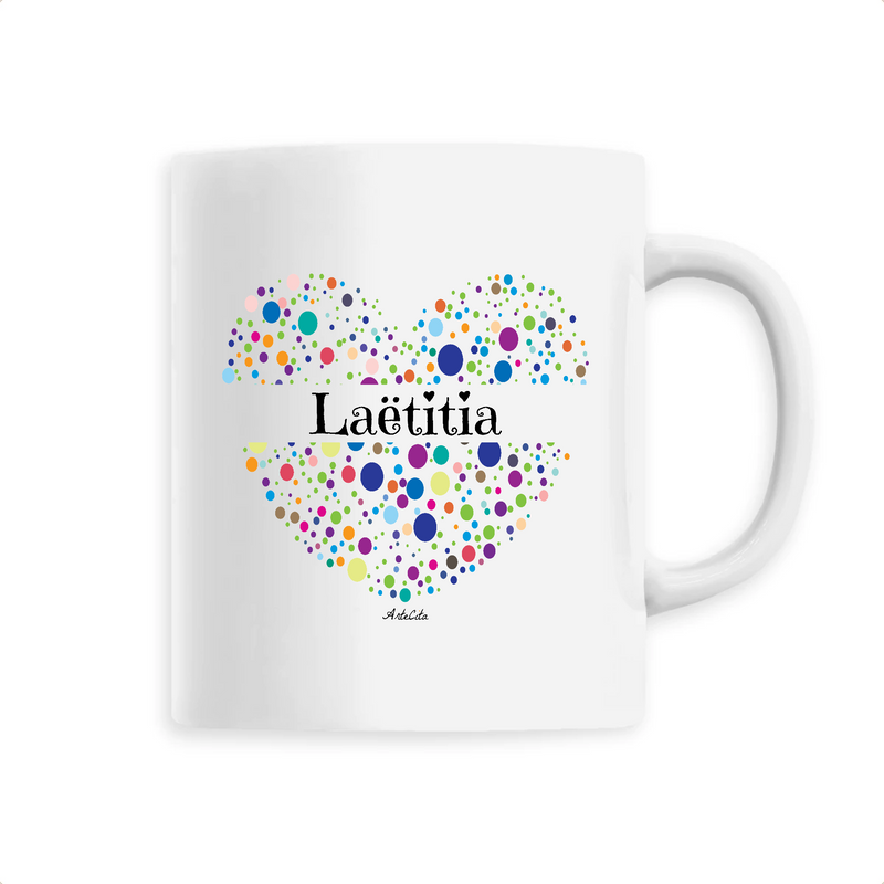 Cadeau anniversaire : Mug - Laëtitia (Coeur) - 6 Coloris - Cadeau Unique & Tendre - Cadeau Personnalisable - Cadeaux-Positifs.com -Unique-Blanc-