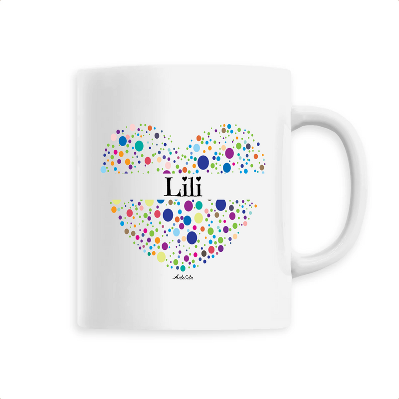 Cadeau anniversaire : Mug - Lili (Coeur) - 6 Coloris - Cadeau Unique & Tendre - Cadeau Personnalisable - Cadeaux-Positifs.com -Unique-Blanc-
