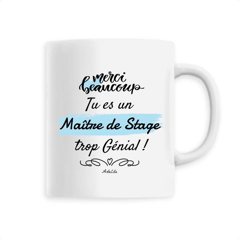Cadeau anniversaire : Mug - Merci, tu es un Maître de Stage trop Génial - 6 Coloris - Cadeau Personnalisable - Cadeaux-Positifs.com -Unique-Blanc-