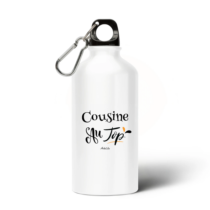 Cadeau anniversaire : Gourde - Cousine au Top - Alu sans BPA - Cadeau Original - Cadeau Personnalisable - Cadeaux-Positifs.com -Unique-Blanc-