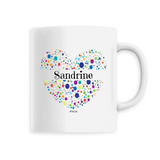 Mug - Sandrine (Coeur) - 6 Coloris - Cadeau Unique & Tendre - Cadeau Personnalisable - Cadeaux-Positifs.com -Unique-Blanc-