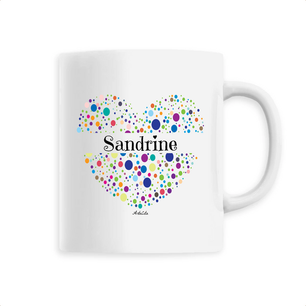 Mug - Sandrine (Coeur) - 6 Coloris - Cadeau Unique & Tendre - Cadeau Personnalisable - Cadeaux-Positifs.com -Unique-Blanc-