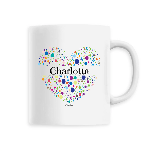 Mug - Charlotte (Coeur) - 6 Coloris - Cadeau Unique & Tendre - Cadeau Personnalisable - Cadeaux-Positifs.com -Unique-Blanc-