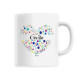 Mug - Cécile (Coeur) - 6 Coloris - Cadeau Unique & Tendre - Cadeau Personnalisable - Cadeaux-Positifs.com -Unique-Blanc-