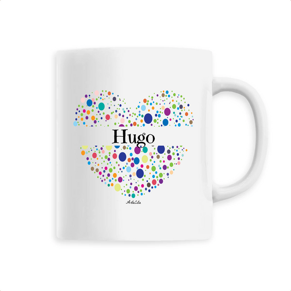 Mug - Hugo (Coeur) - 6 Coloris - Cadeau Unique & Tendre - Cadeau Personnalisable - Cadeaux-Positifs.com -Unique-Blanc-