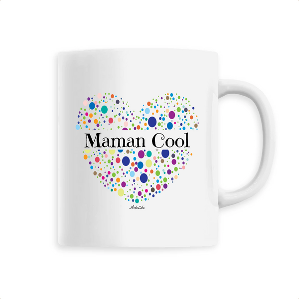 Mug - Maman Cool (Coeur) - 6 Coloris - Cadeau Unique & Tendre - Cadeau Personnalisable - Cadeaux-Positifs.com -Unique-Blanc-