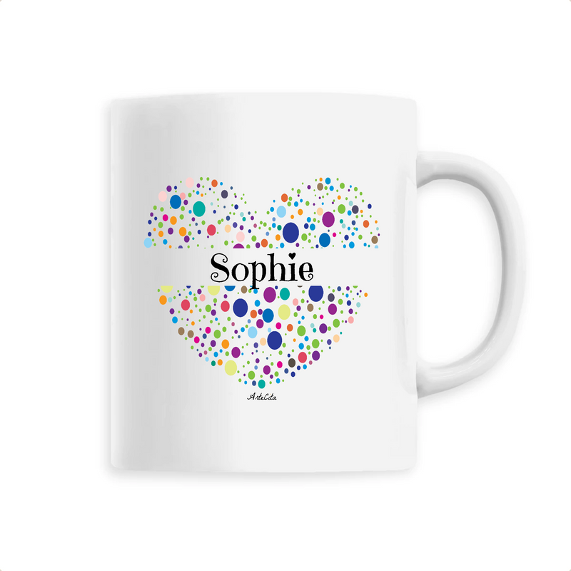 Cadeau anniversaire : Mug - Sophie (Coeur) - 6 Coloris - Cadeau Unique & Tendre - Cadeau Personnalisable - Cadeaux-Positifs.com -Unique-Blanc-