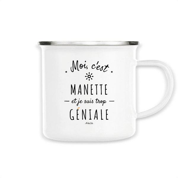 Mug - Manette est trop Géniale - Métal émaillé - Cadeau Original - Cadeau Personnalisable - Cadeaux-Positifs.com -Unique-Blanc-