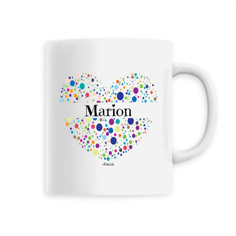 Cadeau anniversaire : Mug - Marion (Coeur) - 6 Coloris - Cadeau Unique & Tendre - Cadeau Personnalisable - Cadeaux-Positifs.com -Unique-Blanc-