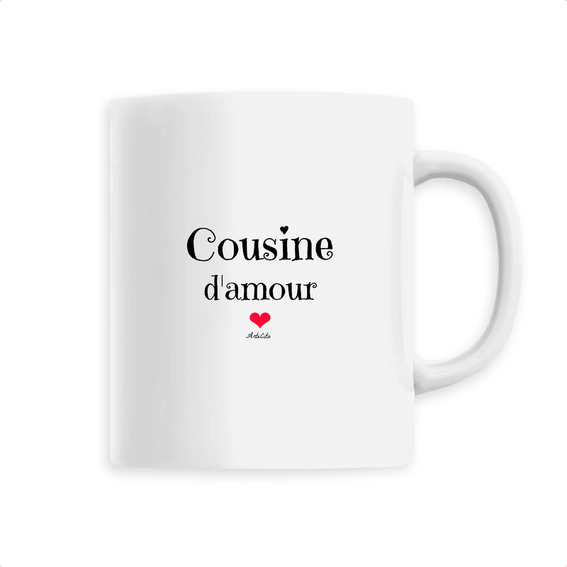 Cadeau anniversaire : Mug - Cousine d'amour - 6 Coloris - Cadeau Original & Tendre - Cadeau Personnalisable - Cadeaux-Positifs.com -Unique-Blanc-