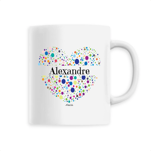 Mug - Alexandre (Coeur) - 6 Coloris - Cadeau Unique & Tendre - Cadeau Personnalisable - Cadeaux-Positifs.com -Unique-Blanc-