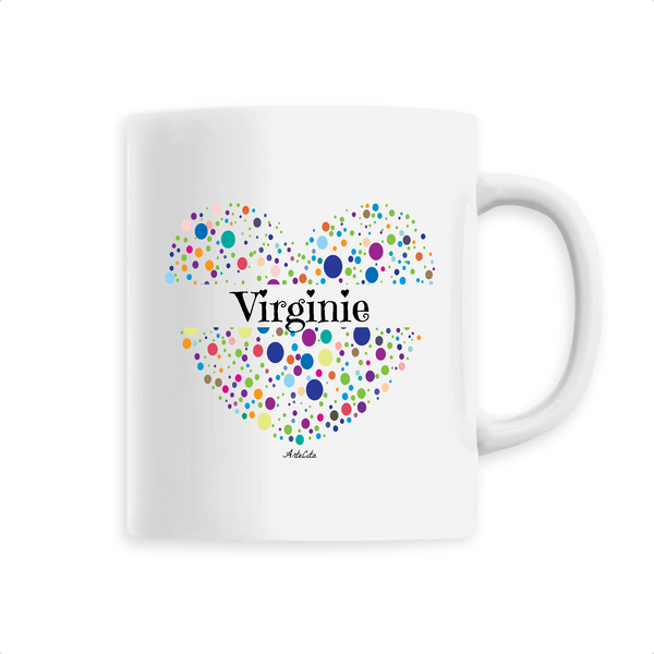 Mug - Virginie (Coeur) - 6 Coloris - Cadeau Unique & Tendre - Cadeau Personnalisable - Cadeaux-Positifs.com -Unique-Blanc-