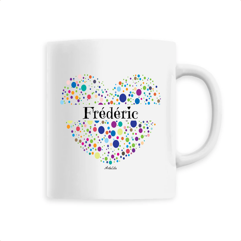 Cadeau anniversaire : Mug - Frédéric (Coeur) - 6 Coloris - Cadeau Unique & Tendre - Cadeau Personnalisable - Cadeaux-Positifs.com -Unique-Blanc-