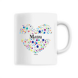 Mug - Manu (Coeur) - 6 Coloris - Cadeau Unique & Tendre - Cadeau Personnalisable - Cadeaux-Positifs.com -Unique-Blanc-