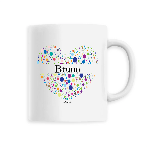 Mug - Bruno (Coeur) - 6 Coloris - Cadeau Unique & Tendre - Cadeau Personnalisable - Cadeaux-Positifs.com -Unique-Blanc-