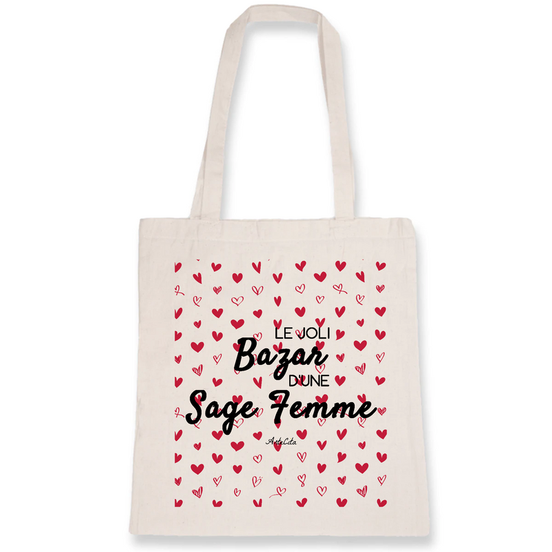 Cadeau anniversaire : Tote Bag - Le joli Bazar d'une Sage Femme - Cadeau éco-responsable - Cadeau Personnalisable - Cadeaux-Positifs.com -Unique-Blanc-