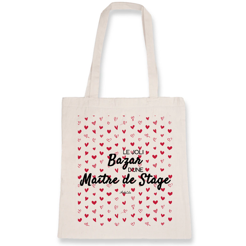 Cadeau anniversaire : Tote Bag - Le joli Bazar d'une Maître de Stage - Cadeau Durable - Cadeau Personnalisable - Cadeaux-Positifs.com -Unique-Blanc-