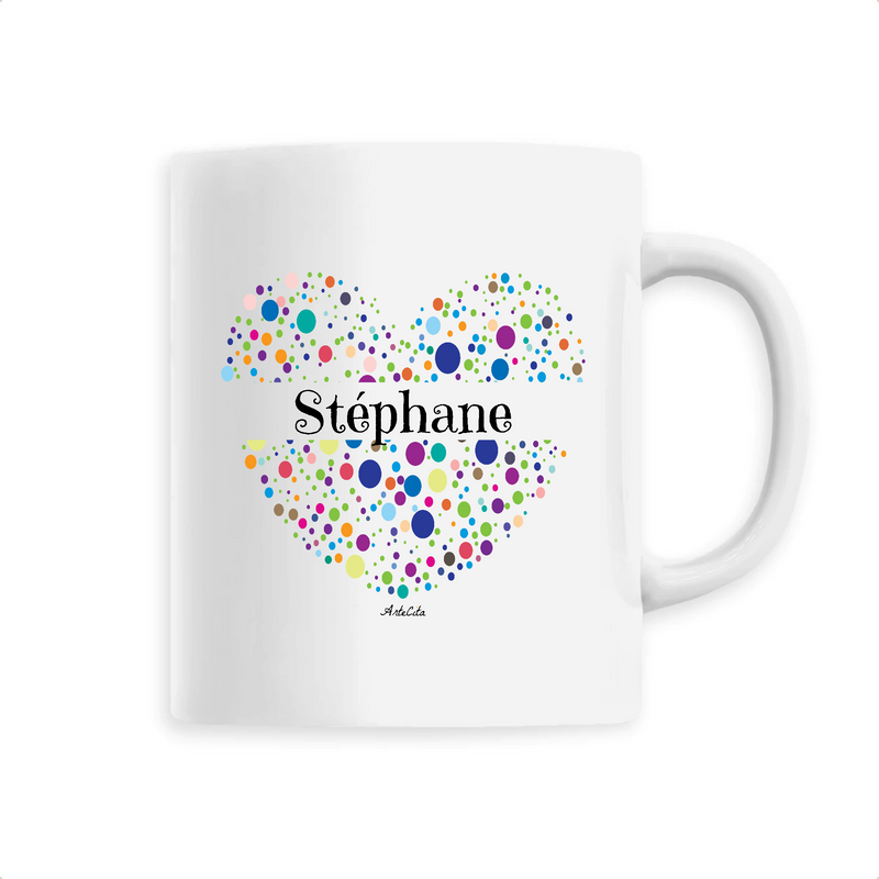 Cadeau anniversaire : Mug - Stéphane (Coeur) - 6 Coloris - Cadeau Unique & Tendre - Cadeau Personnalisable - Cadeaux-Positifs.com -Unique-Blanc-