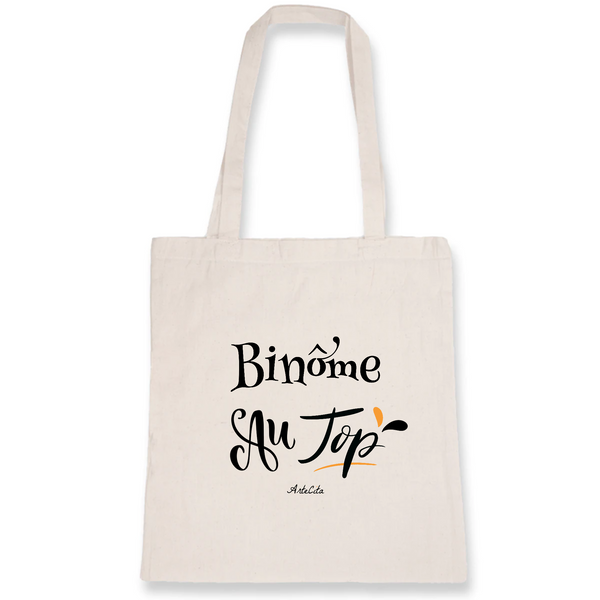 Tote Bag - Binôme au Top - Coton Bio - Cadeau Original - Cadeau Personnalisable - Cadeaux-Positifs.com -Unique-Blanc-