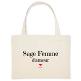 Grand Cabas - Sage Femme d'amour - Matières recyclées - Cadeau Original - Cadeau Personnalisable - Cadeaux-Positifs.com -Unique-Blanc-