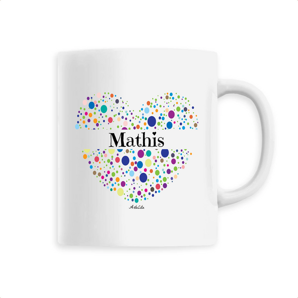 Mug - Mathis (Coeur) - 6 Coloris - Cadeau Unique & Tendre - Cadeau Personnalisable - Cadeaux-Positifs.com -Unique-Blanc-