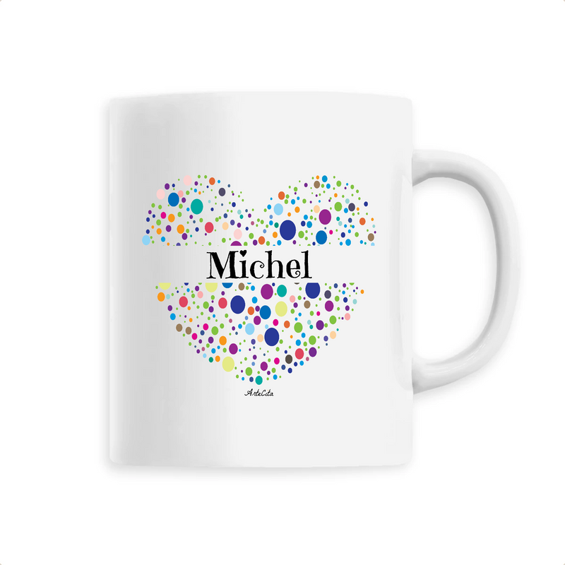 Cadeau anniversaire : Mug - Michel (Coeur) - 6 Coloris - Cadeau Unique & Tendre - Cadeau Personnalisable - Cadeaux-Positifs.com -Unique-Blanc-