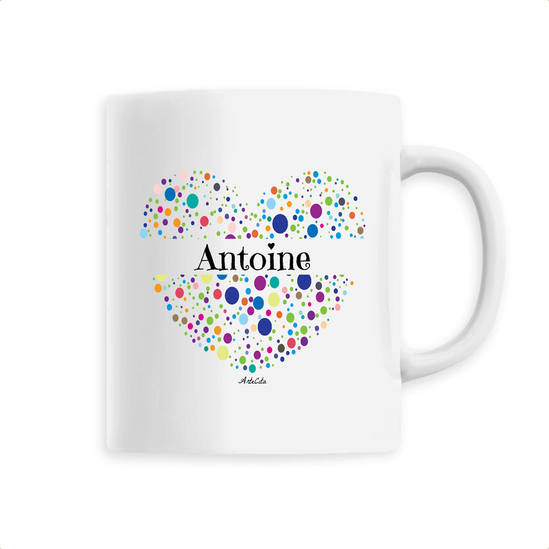 Cadeau anniversaire : Mug - Antoine (Coeur) - 6 Coloris - Cadeau Unique & Tendre - Cadeau Personnalisable - Cadeaux-Positifs.com -Unique-Blanc-