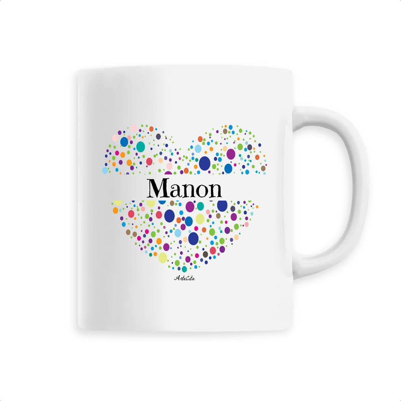 Cadeau anniversaire : Mug - Manon (Coeur) - 6 Coloris - Cadeau Unique & Tendre - Cadeau Personnalisable - Cadeaux-Positifs.com -Unique-Blanc-